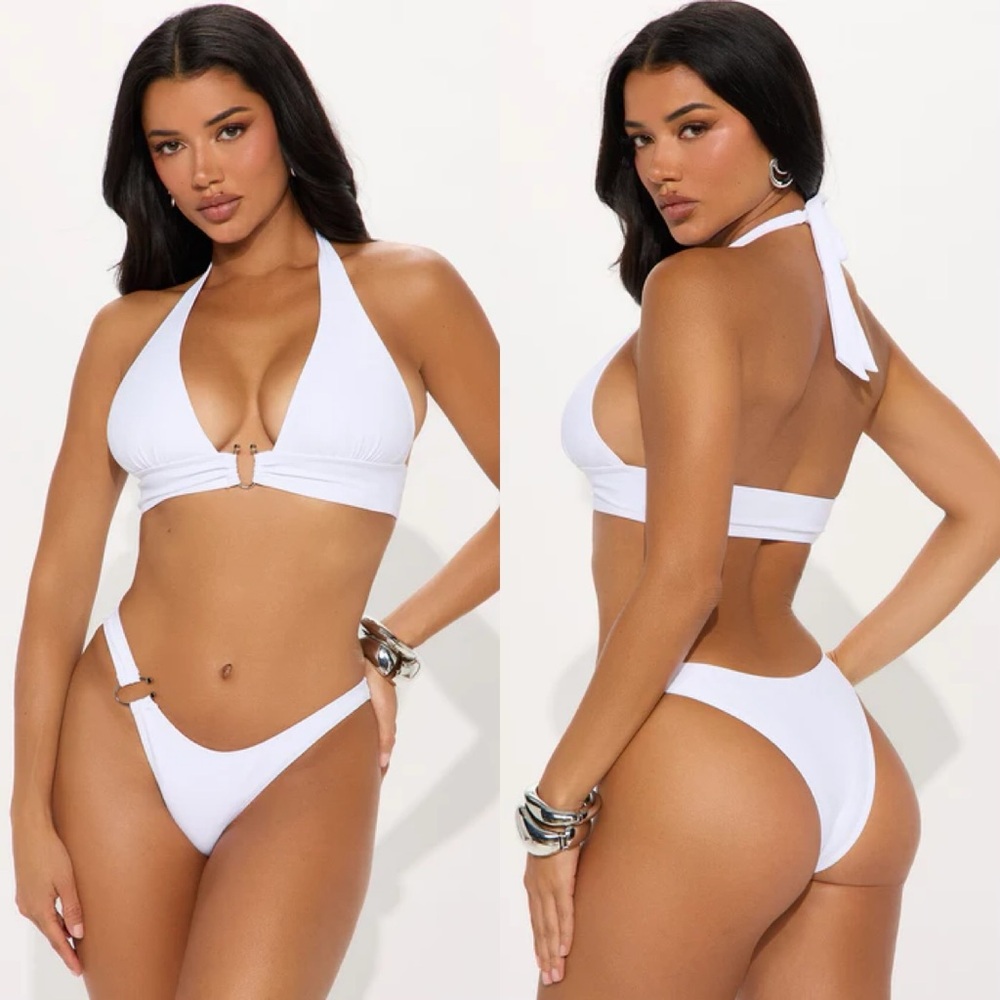 Fashion Nova Polly Hardware 2 Piece Bikini - White